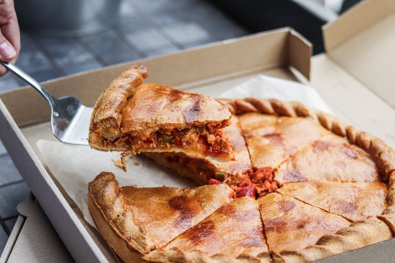 Pequod's Classic Deep Dish pizza with caramelized crust