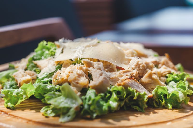 Caesar salad with romaine lettuce, croutons and parmesan